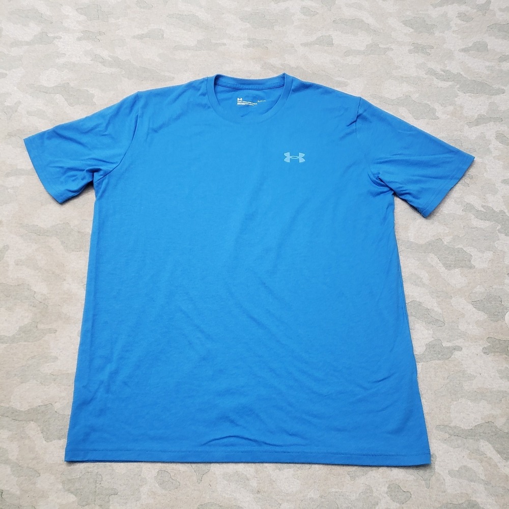 Under Armour Shirt Mens Large‎ Blue Loose Short Sleeve